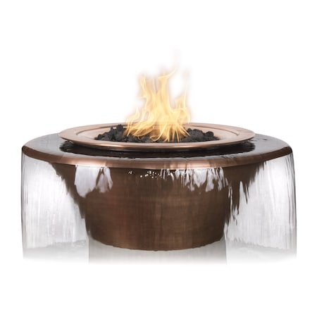 The Outdoor Plus 30 Round Cazo Fire & Water Bowl - Copper - Low Voltage Electronic Ignition - Natural Gas OPT-30FW360E12V-NG